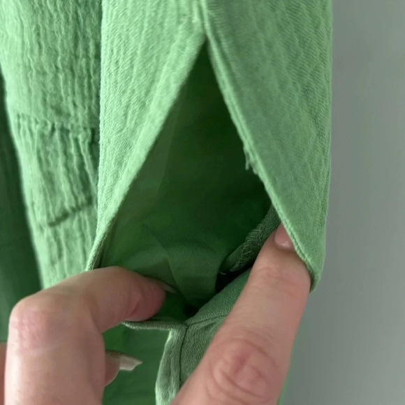 Marine Layer Jude flutter sleeve dress 👗 large Jade green midi tiered gauzy NWT - Picture 5 of 6